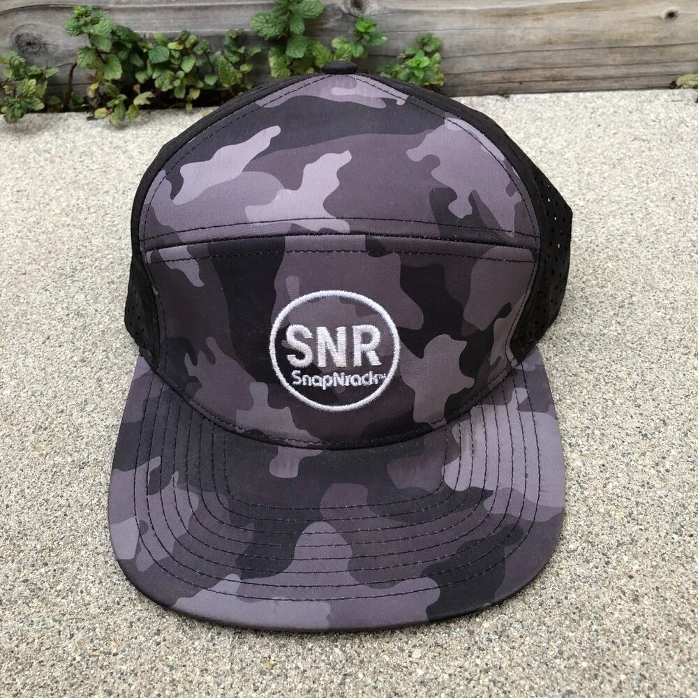 ZAPPED OSPREY SNR SnapNRack 5 Panel Hat Men's Camo Grey Vented Snapback Cap